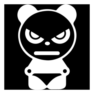 Angry Panda Decal (White)